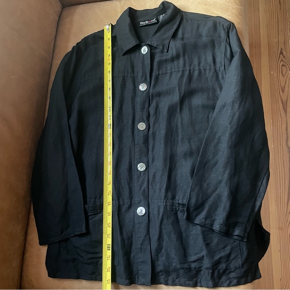 Style & Co linen shirt overshirt w mother of pearl buttons button down w pockets - Picture 6 of 9